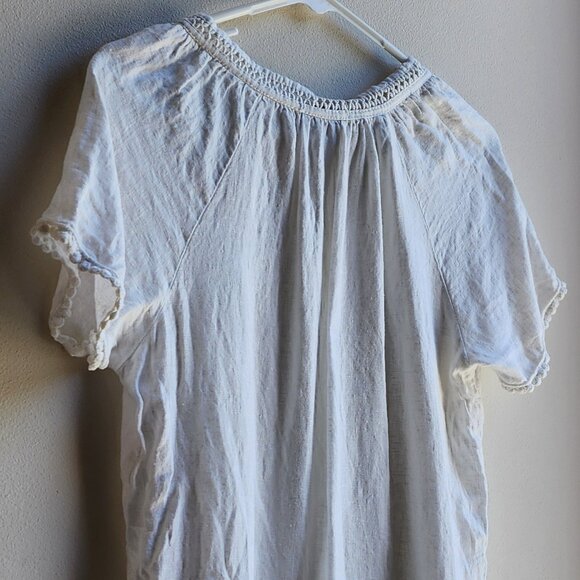 Alessia Pacini White 100% Linen V-Neck Short Sleeve Jersey Size Small - Picture 11 of 15